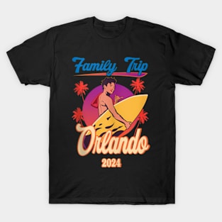 Family Trip Orlando 2024 Summer Vacation Beach Family T-Shirt